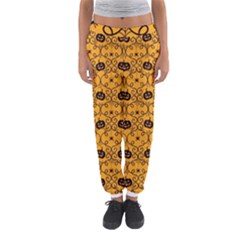 Pattern Pumpkin Spider Vintage Halloween Gothic Orange And Black Women s Jogger Sweatpants by genx