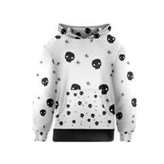 Pattern Skull Stars Handrawn Naive Halloween Gothic Black And White Kids  Pullover Hoodie by genx