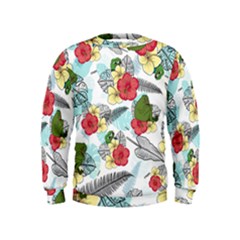 Apu Apustaja And Groyper Pepe The Frog Frens Hawaiian Shirt With Red Hibiscus On White Background From Kekistan Kids  Sweatshirt by snek