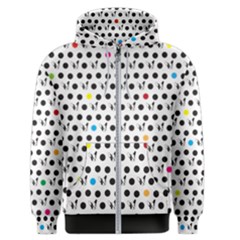 Boston Terrier Dog Pattern With Rainbow And Black Polka Dots Men s Zipper Hoodie