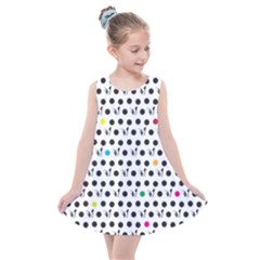 Boston Terrier Dog Pattern With Rainbow And Black Polka Dots Kids  Summer Dress by genx