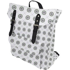 Logo Kekistan Pattern Elegant With Lines On White Background Buckle Up Backpack by snek