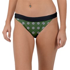 Logo Kekistan Pattern Elegant With Lines On Green Background Band Bikini Bottom by snek