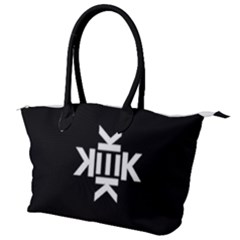 Official Logo Kekistan Kek Black And White On Black Background Canvas Shoulder Bag by snek