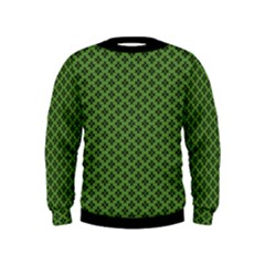 Logo Kek Pattern Black And Kekistan Green Background Kids  Sweatshirt by snek