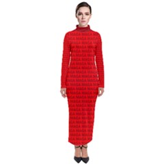 Maga Make America Great Again Usa Pattern Red Turtleneck Maxi Dress by snek