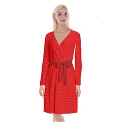 Maga Make America Great Again Usa Pattern Red Long Sleeve Velvet Front Wrap Dress by snek