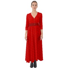 Maga Make America Great Again Usa Pattern Red Button Up Boho Maxi Dress by snek