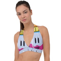 Purp Baby Bottle Halter Plunge Bikini Top