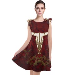 Awesome Cow Skeleton Tie Up Tunic Dress by FantasyWorld7