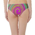 Groovy Abstract Pink, Turquoise And Yellow Swirl Hipster Bikini Bottoms View2