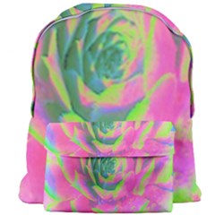 Lime Green And Pink Succulent Sedum Rosette Giant Full Print Backpack by myrubiogarden