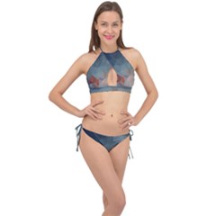 Triangle Geometry Trigonometry Cross Front Halter Bikini Set