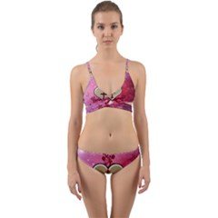 Wonderful Hearts With Floral Elements Wrap Around Bikini Set by FantasyWorld7