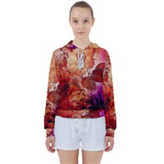 Flower Power, Colorful Floral Design Women s Tie Up Sweat by FantasyWorld7