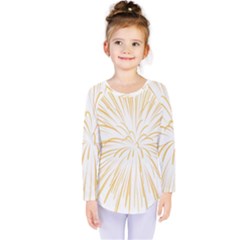 Yellow Firework Transparent Kids  Long Sleeve Tee