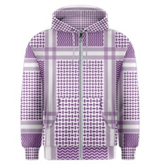 Purple Geometric Headdress Men s Zipper Hoodie