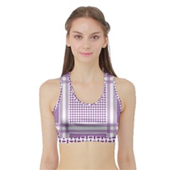 Purple Geometric Headdress Sports Bra With Border by Mariart