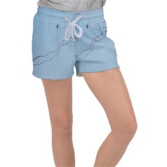 Airplane Airplanes Blue Sky Women s Velour Lounge Shorts by Mariart