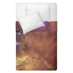 Cosmic Astronomy Sky With Stars Orange Brown And Yellow Duvet Cover Double Side (single Size)