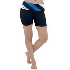 Usa Flag The Thin Blue Line I Back The Blue Usa Flag Grunge On Black Background Lightweight Velour Yoga Shorts by snek