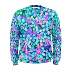 Blue And Hot Pink Succulent Sedum Flowers Detail Men s Sweatshirt by myrubiogarden