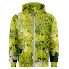 Elegant Chartreuse Green Limelight Hydrangea Macro Men s Zipper Hoodie by myrubiogarden