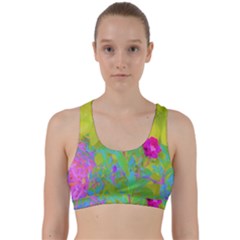 Red Rose With Stunning Golden Yellow Garden Foliage Back Weave Sports Bra