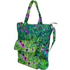 Purple Coneflower Garden With Tiger Eye Tree Shoulder Tote Bag by myrubiogarden