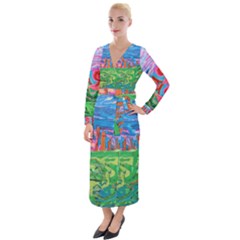 Our Town My Town Velvet Maxi Wrap Dress by arwwearableart