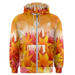 Autumn Background Maple Leaves Bokeh Men s Zipper Hoodie by Wegoenart