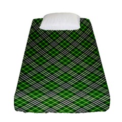 Lumberjack Plaid Buffalo Plaid Green White Fitted Sheet (single Size) by Wegoenart