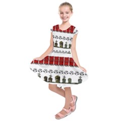 Halloween Borders Trick Or Treat Kids  Short Sleeve Dress