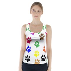 Pawprints Paw Prints Paw Animal Racer Back Sports Top by Wegoenart