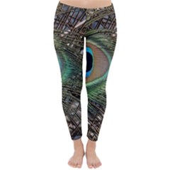 Peacock Tail Feathers Classic Winter Leggings by Wegoenart