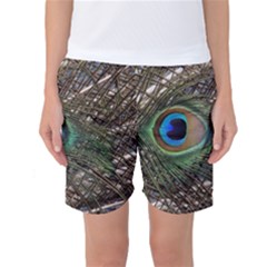 Peacock Tail Feathers Women s Basketball Shorts by Wegoenart