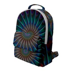 Fractal Peacock Rendering Flap Pocket Backpack (large)