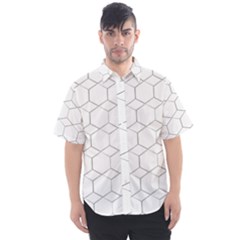 Honeycomb Pattern Black And White Men s Short Sleeve Shirt