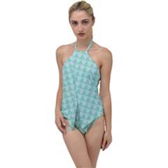 Mint Triangle Shape Pattern Go With The Flow One Piece Swimsuit by picsaspassion