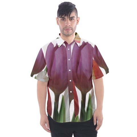 Tulips Bouquet Men s Short Sleeve Shirt by picsaspassion