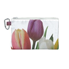 Tulips Bouquet Canvas Cosmetic Bag (medium) by picsaspassion