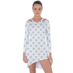 Green Dots Modern Pattern Paper Asymmetric Cut-out Shift Dress