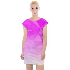 Low Poly Triangle Pattern Cap Sleeve Bodycon Dress