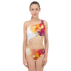 Paint Splash Paint Splatter Design Spliced Up Two Piece Swimsuit by Wegoenart