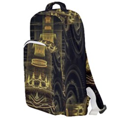 Fractal City Geometry Lights Night Double Compartment Backpack