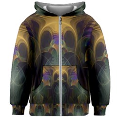 Fractal Colorful Pattern Design Kids Zipper Hoodie Without Drawstring by Wegoenart