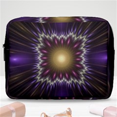 Fractal Rays Geometry Space Glow Make Up Pouch (large)