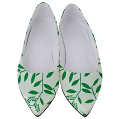 Leaves Foliage Green Wallpaper Women s Low Heels by Wegoenart