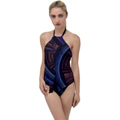 Fractal Circle Pattern Curve Go With The Flow One Piece Swimsuit by Wegoenart