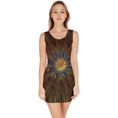 Fractal Golden Spiral Geometry Bodycon Dress